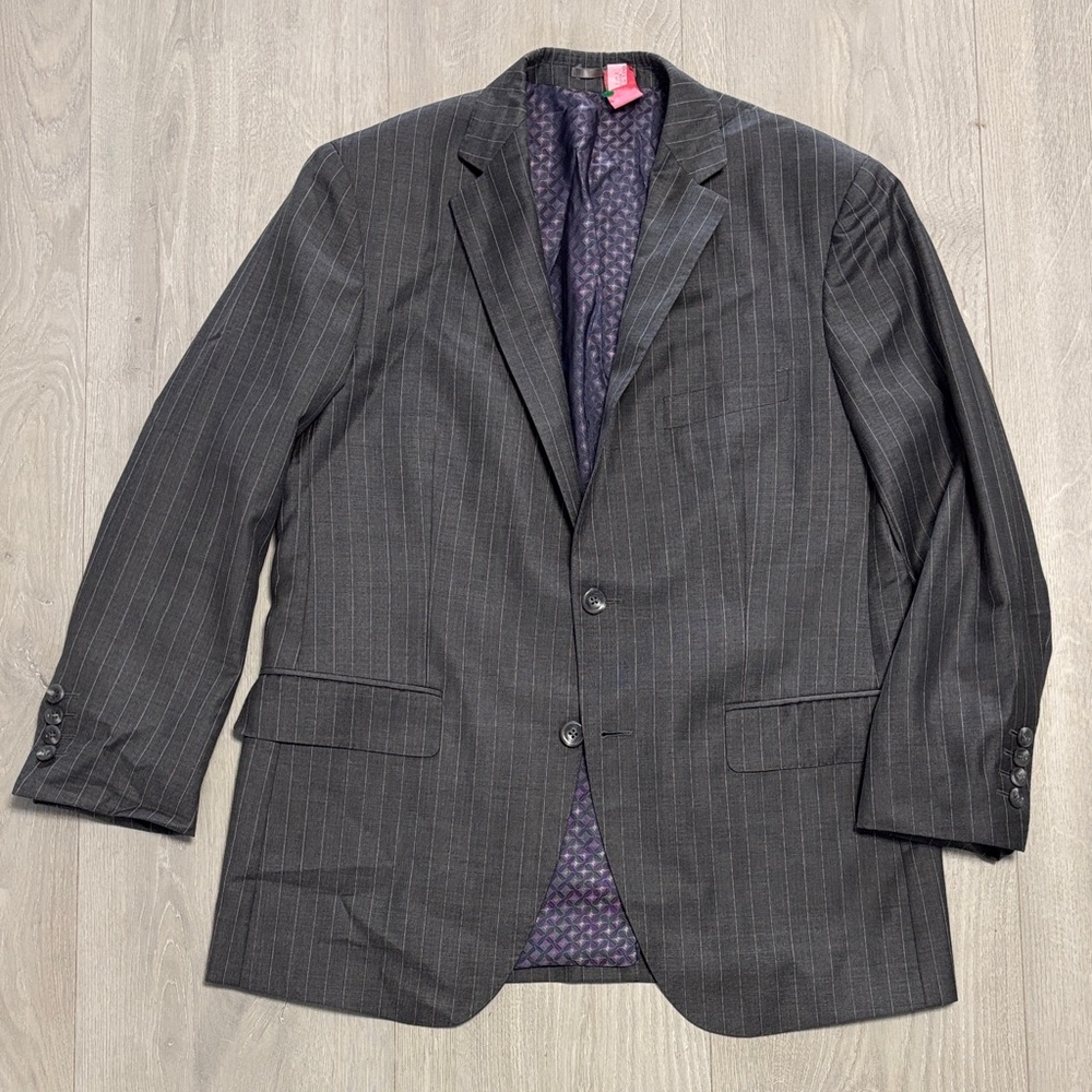 🔥BUNDLESALE Men’s 42S Bespoke Charcoal Pinstripe Blazer